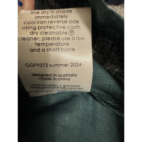 NWT Sz 18 Gorman x Tara Whalley Mirror Green 100% Linen Dress Plus Summer - Picture 9 of 13